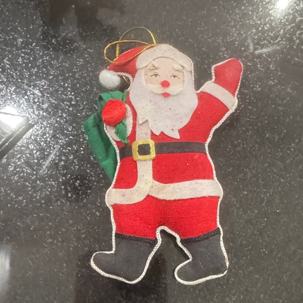 JCPenney Red and White Santa Ornament